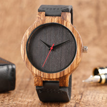 Wooden Watches Quartz Watch - Modern Wristwatch Analog Nature Wood Fashion Soft Leather Creative Birthday Gifts