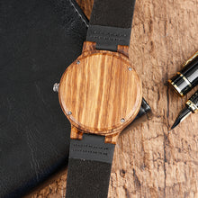 Wooden Watches Quartz Watch - Modern Wristwatch Analog Nature Wood Fashion Soft Leather Creative Birthday Gifts
