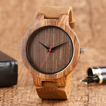 Wooden Watches Quartz Watch - Modern Wristwatch Analog Nature Wood Fashion Soft Leather Creative Birthday Gifts