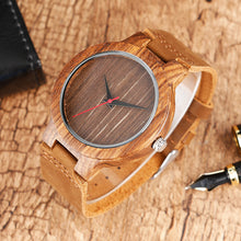 Wooden Watches Quartz Watch - Modern Wristwatch Analog Nature Wood Fashion Soft Leather Creative Birthday Gifts