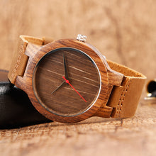 Wooden Watches Quartz Watch - Modern Wristwatch Analog Nature Wood Fashion Soft Leather Creative Birthday Gifts