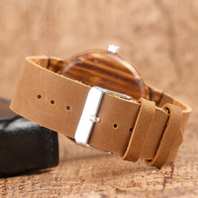 Wooden Watches Quartz Watch - Modern Wristwatch Analog Nature Wood Fashion Soft Leather Creative Birthday Gifts