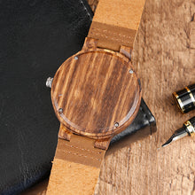 Wooden Watches Quartz Watch - Modern Wristwatch Analog Nature Wood Fashion Soft Leather Creative Birthday Gifts