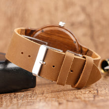 Wooden Watches Quartz Watch - Modern Wristwatch Analog Nature Wood Fashion Soft Leather Creative Birthday Gifts