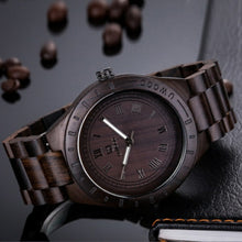 2018 Men Dress Watch Quartz WOOD Mens Wooden Watch Wood Wrist Watches men Natural Calendar Display Bangle Gift