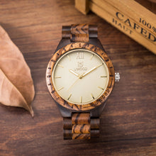 2018 Men Dress Watch Quartz (zw) UWOOD Mens Wooden Watch Wood Wrist Watches men Natural Calendar Display Bangle Gift