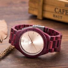 2018 Men Dress Watch Quartz (zw) UWOOD Mens Wooden Watch Wood Wrist Watches men Natural Calendar Display Bangle Gift