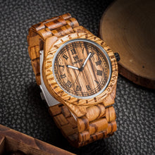 2018 Men Dress Watch Quartz WOOD Mens Wooden Watch Wood Wrist Watches men Natural Calendar Display Bangle Gift