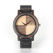 Luxury Wood Watches for Men Wooden Band Wristwatch with Bamboo Box