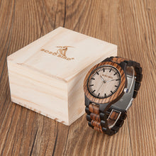 Luxury Style Lovers' Wood Watches Luminous Needles Handmade Wooden Band Wristwatch