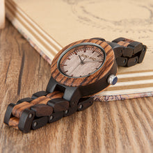 Luxury Style Lovers' Wood Watches Luminous Needles Handmade Wooden Band Wristwatch