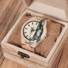 Maple Wood Watch for Men Pine Band Top Brand Luxury Wash Painting Chinoiserie Quartz Watches in Wooden Box OEM