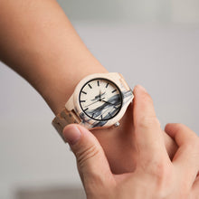 Maple Wood Watch for Men Pine Band Top Brand Luxury Wash Painting Chinoiserie Quartz Watches in Wooden Box OEM