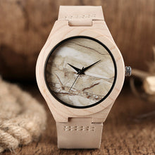 Marble Pattern Face Art Wooden Watch Minimalist Analog Style Natural Bamboo Clock Men and Women Quartz Sport Reloj de madera NEW
