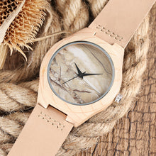 Marble Pattern Face Art Wooden Watch Minimalist Analog Style Natural Bamboo Clock Men and Women Quartz Sport Reloj de madera NEW