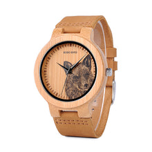 Bamboo Watch Men Special Design Lifelike UV Print Dial Face Wooden Wrist Watch Ideal Gift