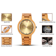 Fashion Men's Wood Watch - Luxury Wooden Watch Men Watch Popular Unique Full Wood Watches Clock