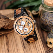 Auto Date Display Wood Watch Men Relogio Masculino Luxury Business Wrist Stop Watches with V-P17