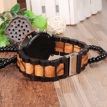 Auto Date Display Wood Watch Men Relogio Masculino Luxury Business Wrist Stop Watches with V-P17