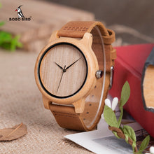 Timepieces Bamboo Wooden Watches for Men and Women With Leather Strap relogio masculino C-A19