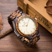 2018 Men Dress Watch Quartz WOOD Mens Wooden Watch Wood Wrist Watches men Natural Calendar Display Bangle Gift