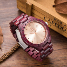 2018 Men Dress Watch Quartz (zw) UWOOD Mens Wooden Watch Wood Wrist Watches men Natural Calendar Display Bangle Gift