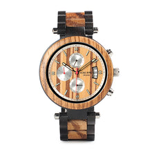Auto Date Display Wood Watch Men Relogio Masculino Luxury Business Wrist Stop Watches with V-P17