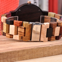 Colorful Luxury Wooden Watches Men Timepieces Fashion Wood Strap Date Display Quartz Watch Ideal Gifts Items W*Q13-1