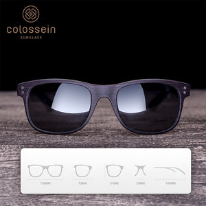 COLOSSEIN Sunglasses Men Polarized Classic New Fashion Retro Square Sun glasses Frame Women Imitation Wood Oculos Gafas De Sol