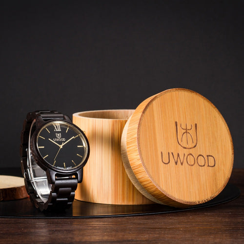 Natural Bamboo Wooden Watch Brand new analog for Men - Slim Designer Strap Japanese Quartz Movement Casual Watches