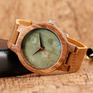 Wooden Watches Quartz Watch - Modern Wristwatch Analog Nature Wood Fashion Soft Leather Creative Birthday Gifts