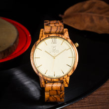 Natural Bamboo Wooden Watch Brand new analog for Men - Slim Designer Strap Japanese Quartz Movement Casual Watches