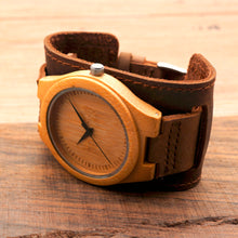 New Men Design Bamboo Wristwatches With Wider Genuine Cowhide Band for Men and Women Luxury Wood Wrist Watch as Gifts
