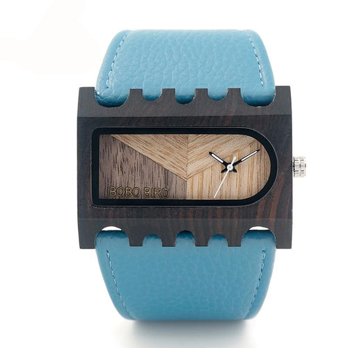 New Designer Wooden Watches Women with PU Leather Strap Quartz Watch Analog Casual Wood Ladies Wristwatches