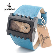 New Designer Wooden Watches Women with PU Leather Strap Quartz Watch Analog Casual Wood Ladies Wristwatches