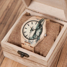 Maple Wood Watch for Men Pine Band Top Brand Luxury Wash Painting Chinoiserie Quartz Watches in Wooden Box OEM