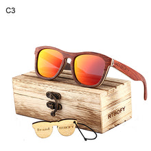 Square Wood Plywood Wood Sunglasses with Wooden Box
