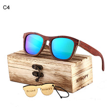 Square Wood Plywood Wood Sunglasses with Wooden Box