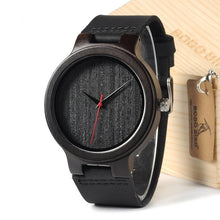 Top Quality Men's Black Sandal Wood Watches Luxury Brand Design Men's Dress Watches With Geniune Leather Bands