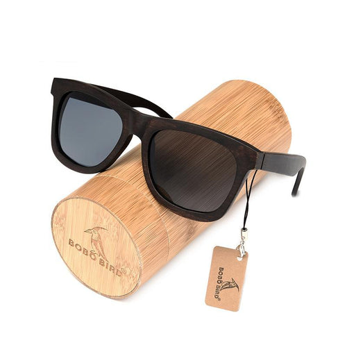 Ebony Wooden Polarized Sunglasses with High Quality 100% Natural Bamboo Frame