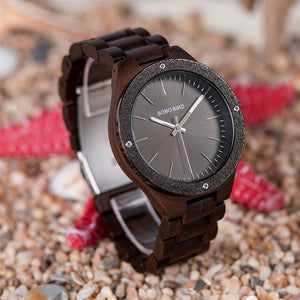 Wooden Men Watches erkek kol saati Quartz Handmade Unique Casual Wristwatches Gifts
