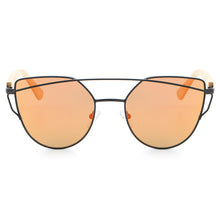HDCRAFTER Cat Eye Wood Bamboo Sunglasses Women Fashion Mirror Sunglasses Women Brand Designer HD Glasses