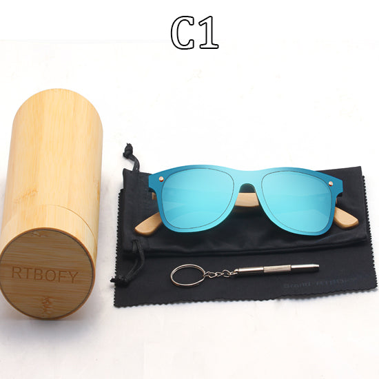 Wood Sunglasses for Women & Men Bamboo Frame Glasses Handmade Wooden Eyeglasses, with Free Bamboo Gift Case