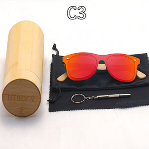 Wood Sunglasses for Women & Men Bamboo Frame Glasses Handmade Wooden Eyeglasses, with Free Bamboo Gift Case