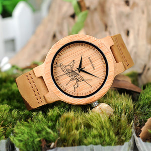 Wooden Watches Men Lifelike Special Design UV Print Dial Face Bamboo relogio masculino Ideal Gifts Timepieces C-P20