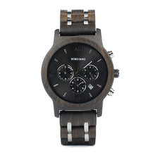 Wooden Mens Watches Newest Luxury Wood Metal Strap Chronograph Date Quartz Watch Luxury Versatile Timepieces