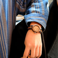 Luxury Style Lovers' Wood Watches Luminous Needles Handmade Wooden Band Wristwatch
