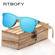 RTBOFY Wood Sunglasses for Women & Men Bamboo Frame Glasses Handmade Wooden Eyeglasses Unisex Shades with Free Bamboo Gift Case