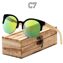 Wood Sunglasses for Women & Men Bamboo Frame Glasses Handmade Wooden Eyeglasses Unisex Shades, with Free Bamboo Gift Case