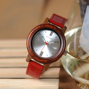 Ladies Bamboo Wood Wristwatches Luxury Brand Japan Quartz Relogio for Women Watch OEM Holiday Gifts